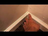 Video thumbnail for How to cut and install wall baseboard trim 45° cuts