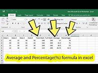 Video thumbnail for Average and percentage formula in excel
