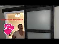 Video thumbnail for Our first barn door reveal and DIY install- ReliaBilt 3-Panel MDF Kit from Lowe's