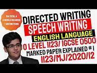 Video thumbnail for Directed Writing | Speech Writing | O Level 1123 & IGCSE English Language Feedback | 1123/MJ/2020/12