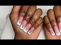Video thumbnail for Classic White French Tips 🤍| French Tips | Square Nails