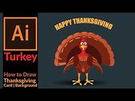 Video thumbnail for Drawing a cartoon turkey for Thanksgiving card - Adobe illustrator Tutorial