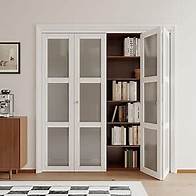 Video thumbnail for Bifold Doors for 72"x 80" Opening, 3-Lite Tempered Frosted Glass Closet Door with Sliding Hardware Kit, Interior Bi Fold Doors for Pantry, Solid Build Quality & Easy Install
