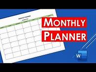 Video thumbnail for How to Create a Monthly Planner in Word | Planner Template Design