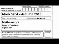Video thumbnail for Mock Set 4 (9-1) EDEXCEL GCSE MATHS 2018 Paper 3 Higher Calculator exam full walkthrough