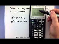Video thumbnail for Pre-Calculus - How to solve a polynomial equation using a calculator (Ti-83/84)