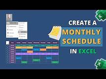 Video thumbnail for How to Create a Monthly Schedule in Excel
