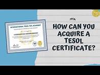 Video thumbnail for How to get a TESOL Certificate FAST and AFFORDABLE!