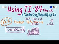 Video thumbnail for Using TI 84 for Factoring and Simplifying i