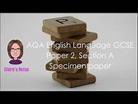 Video thumbnail for AQA GCSE English Language Paper 2, Section A (Specimen)