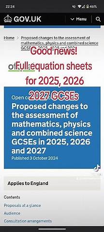 Video thumbnail for Equations sheets are back in for GCSEs 2025! #gcse #physics #equations