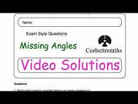 Video thumbnail for Missing Angles Answers - Corbettmaths