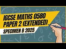 Video thumbnail for iGCSE 0580 Maths Exam Success with Specimen B Paper 2025 Extended Paper 2 (Non-Calculator)