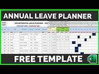 Video thumbnail for EMPLOYEE ANNUAL LEAVE/VACATION PLANNER/TRACKING WITH GANTT CHART IN EXCEL [FREE EXCEL TEMPLATE]