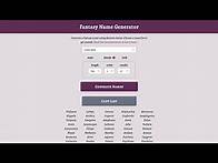 Video thumbnail for Fantasy Name Generator Demo