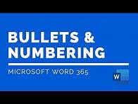 Video thumbnail for Word Tutorial: Bullets & Numbering