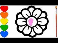 Video thumbnail for Flower coloring page for kids, drawing for toddlers
