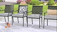 Video thumbnail for LOKATSE HOME 4 Piece Outdoor Patio Metal Wrought Iron Dining Chair Set with Arms and Seat Cushions - Grey