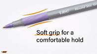 Video thumbnail for BIC Round Stic Grip Xtra Comfort Ballpoint Pen, Medium Point (1.2mm), Red, 12-Count