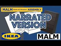 Video thumbnail for How to Assemble IKEA Malm Chest of 6 Drawers Step by Step Guide