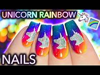 Video thumbnail for Unicorn Rainbow Nail Art (now u can ride my nails)
