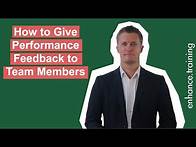 Video thumbnail for How to Give Performance Feedback to Team Members