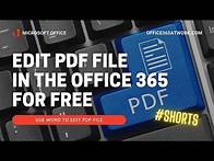 Video thumbnail for Use free PDF editor included in Office 365 to edit PDF documents