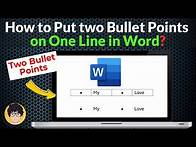 Video thumbnail for How to Put two Bullet Points on One Line in Word | Put Bullet Points Side By Side in Word