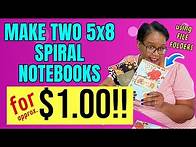Video thumbnail for NOW THIS IS GENIUS! Custom Spiral Notebook DIY! Crafting With File Folders! CRAFT FAIR IDEA