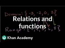 Video thumbnail for Relations and functions | Functions and their graphs | Algebra II | Khan Academy