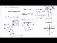 Video thumbnail for Solving trigonometry equations exam questions pure 1 - A-level