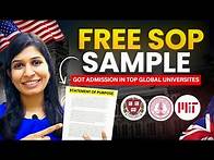 Video thumbnail for Best SOP Sample 2025! 🤯Statement of Purpose for Study Abroad REVEALED! 🔥