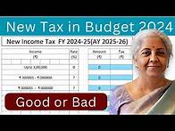 Video thumbnail for New Income tax slab rates FY 2024-25(AY 2025-26) in Budget 2024 of Modi Govt | FM Nirmala Sitharaman