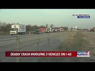 Video thumbnail for Emergency crews respond to fatal crash on I-40