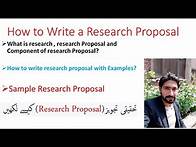 Video thumbnail for How to Write a Research Proposal With Examples| Examples of Research Proposals| A Step by Step Guide