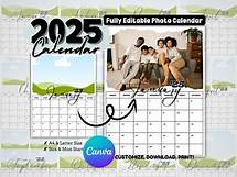 Video thumbnail for 2025 Editable Photo Calendar Template | Fully Editable, Printable | Edit for Free in Canva | Custom Family Photo Calendar | Instant Download - Etsy