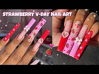 Video thumbnail for XXL STRAWBERRY VALENTINES DAY NAILS 💗🍓 | BEGINNER ACRYLIC APPLICATION | 2CUTE NAIL SUPPLY