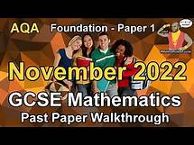 Video thumbnail for AQA GCSE Maths November 2022 Paper 1 Foundation Tier Past Paper Walkthrough