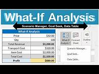 Video thumbnail for What-If Analysis (Goal Seek, Scenario Manager and Data Table) in Excel | Step by Step tutorial