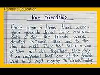 Video thumbnail for True Friendship story with moral in English writing/True Friends story writing