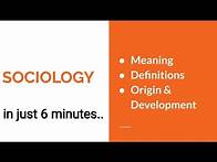 Video thumbnail for Sociology-Its meaning, definitions and origin & development.[Sociology]