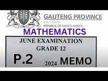 Video thumbnail for MATHEMATICS PAPER 2 GRADE 12 MEMO 2024 JUNE EXAMINATION GAUTENG PAPER 2 THUNDREDUC