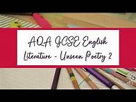Video thumbnail for Unseen poetry 2 - how to respond to an exam question (AQA GCSE English Literature)