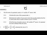 Video thumbnail for SEQUENCES AND SERIES GRADE 12 Part 2- The Geometric Series