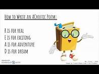 Video thumbnail for How to Write Acrostic Poems