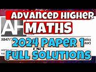 Video thumbnail for Advanced Higher Maths 2024 Paper 1 Full Solutions