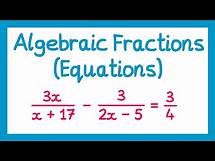 Video thumbnail for Algebraic Fractions (Equations) - GCSE Higher Maths
