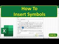 Video thumbnail for How To Insert Symbols In Excel