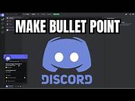 Video thumbnail for How to Make a BULLET POINT on DISCORD? #discord
