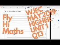 Video thumbnail for GCSE Maths Revision | WJEC May 2019 Higher Tier Unit 1 Non-Calculator | Question 13